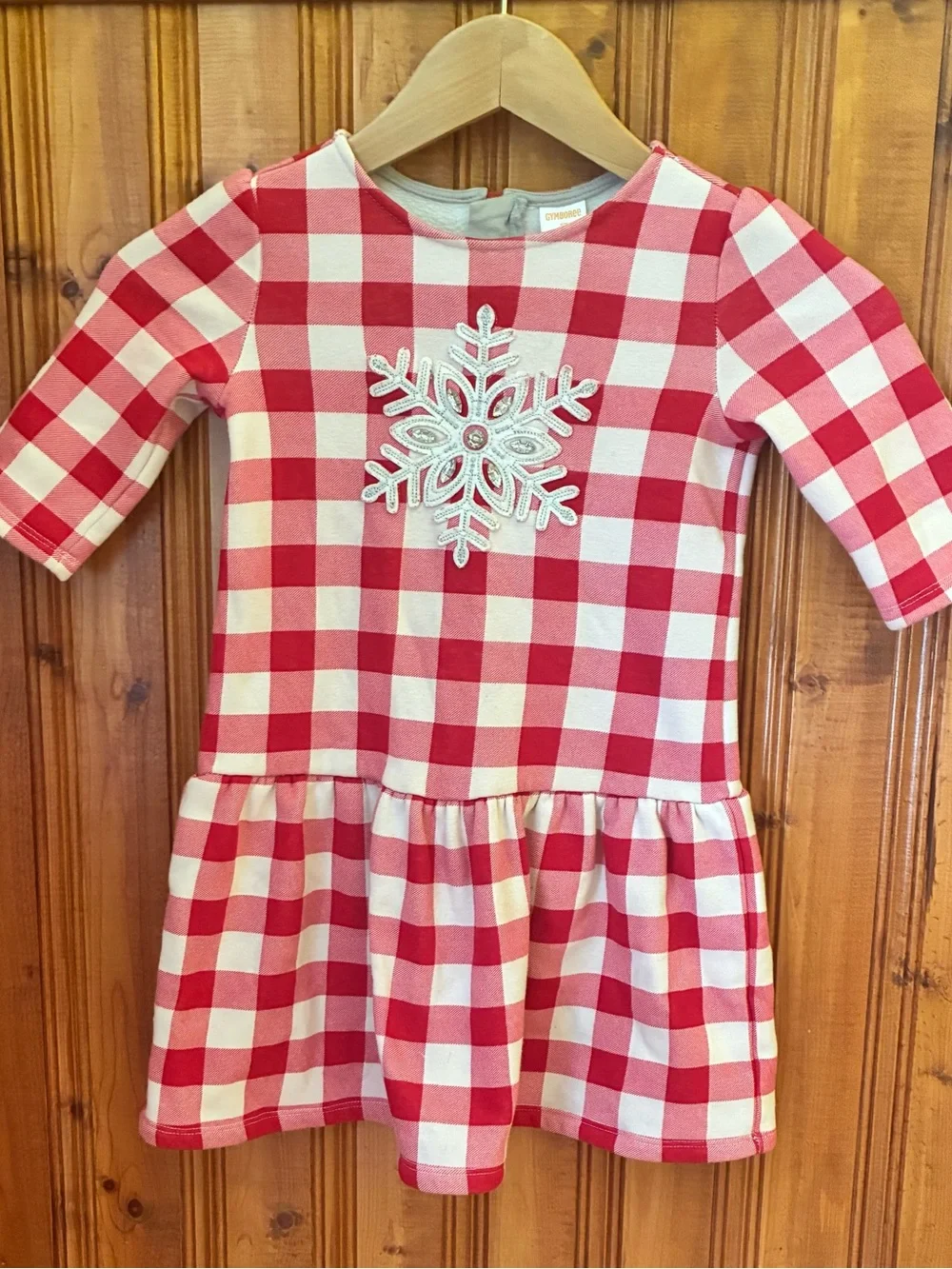 Gymboree Red and White Gingham Snowflake Dress